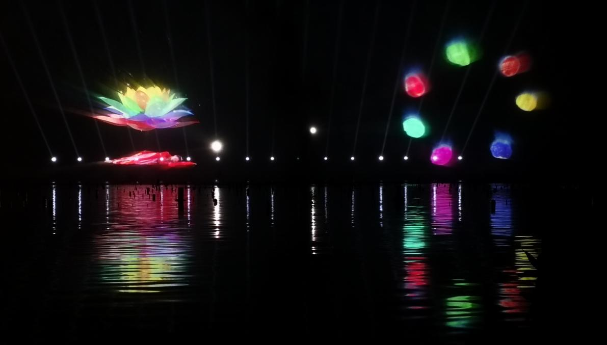 由白寶強導演的蓮花湖圣蓮華彩水水舞光影秀在達州蓮花湖上演(圖7)